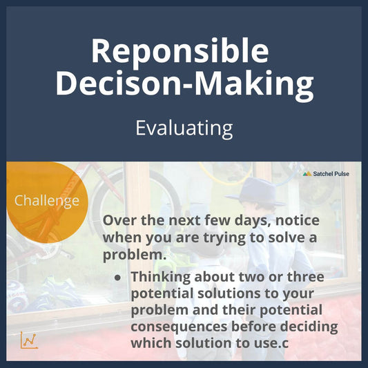SEL Lesson focusing on Evaluating to use in your classroom as one of your SEL activities for Responsible Decision-Making