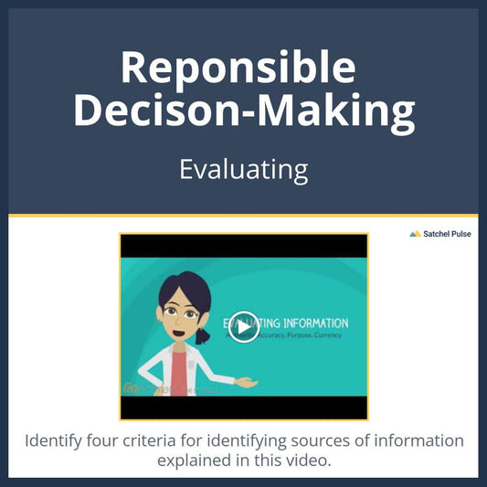 SEL Lesson focusing on Evaluating to use in your classroom as one of your SEL activities for Responsible Decision-Making
