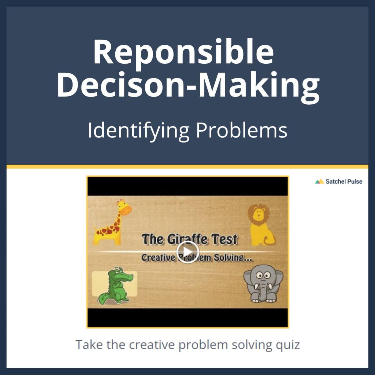 SEL Lesson focusing on Identifying Problems to use in your classroom as one of your SEL activities for Responsible Decision-Making