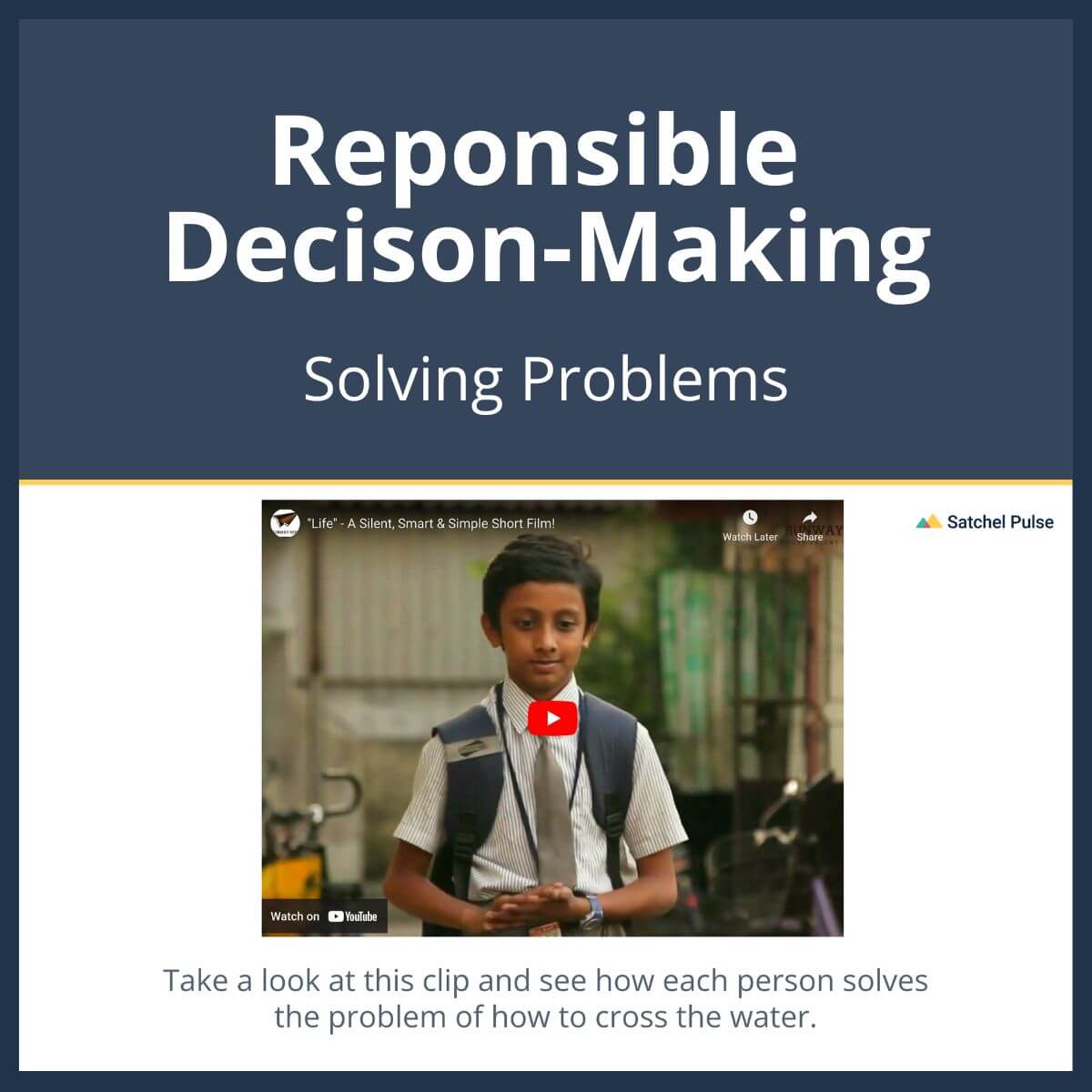 SEL Lesson focusing on Solving Problems to use in your classroom as one of your SEL activities for Responsible Decision-Making