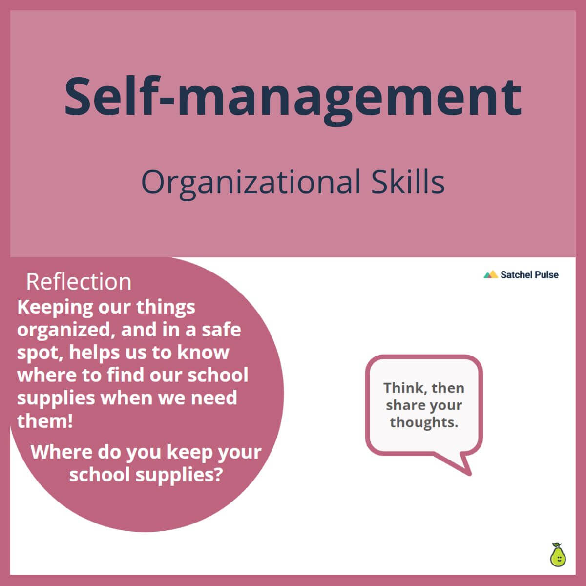 SEL Lesson focusing on Organizational Skills to use in your classroom as one of your SEL activities for Self-Management