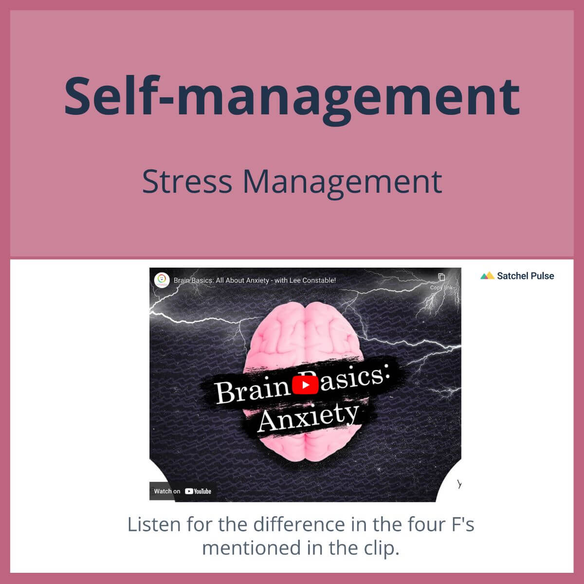 SEL Lesson focusing on Stress Management to use in your classroom as one of your SEL activities for Self-Management