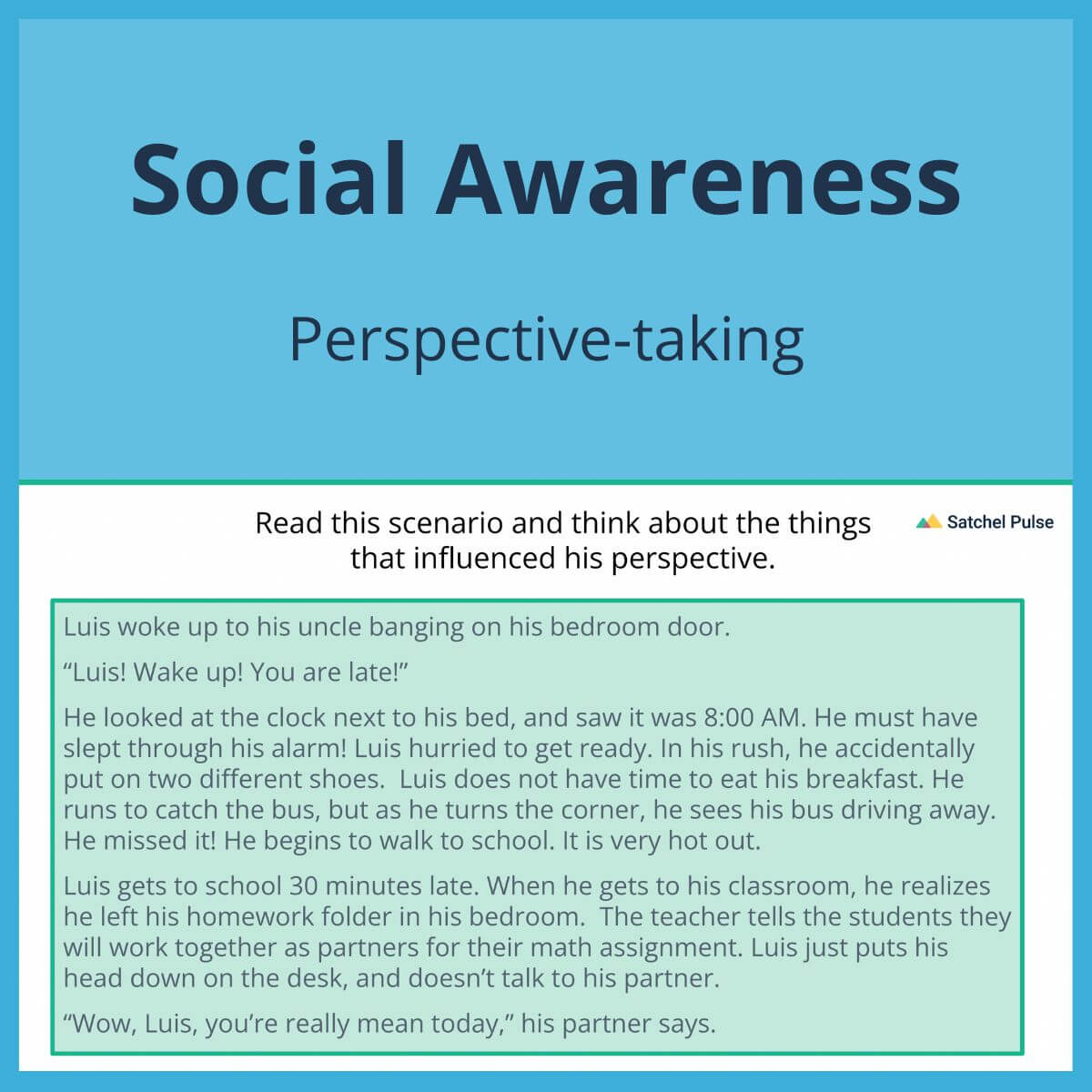SEL Lesson focusing on Perspective-Taking to use in your classroom as one of your SEL activities for Social Awareness