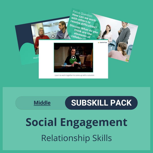 SEL Resource pack with social-emotional learning lessons and self-studies to help you teach Social Engagement in your classroom as a part of the SEL curriculum.