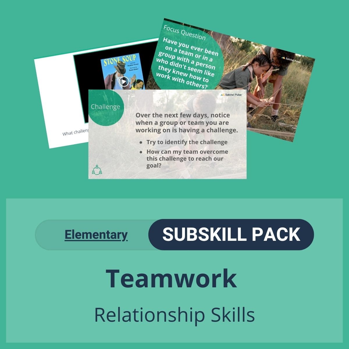 SEL Resource pack with social-emotional learning lessons and self-studies to help you teach Teamwork in your classroom as a part of the SEL curriculum.
