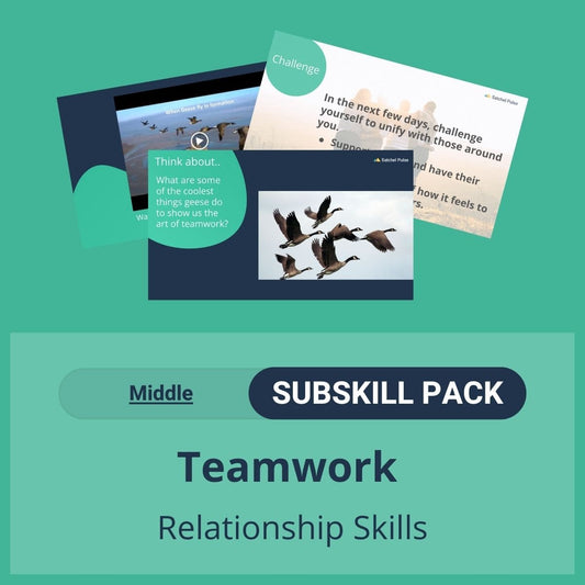 SEL Resource pack with social-emotional learning lessons and self-studies to help you teach Teamwork in your classroom as a part of the SEL curriculum.