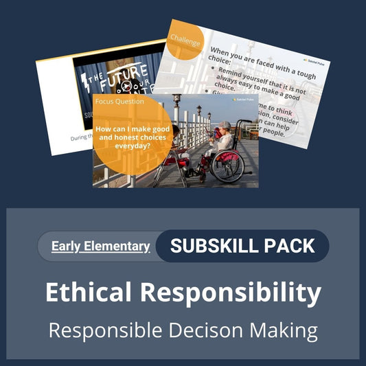 SEL Resource pack with social-emotional learning lessons and self-studies to help you teach Ethical Responsibility in your classroom as a part of the SEL curriculum.