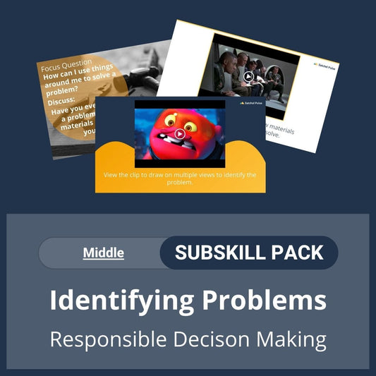 SEL Resource pack with social-emotional learning lessons and self-studies to help you teach Identifying Problems in your classroom as a part of the SEL curriculum.
