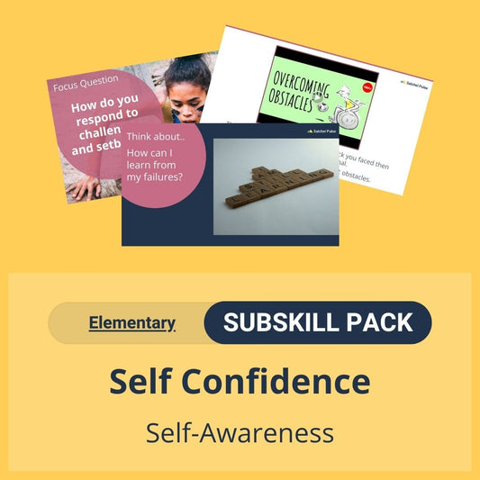 SEL Resource pack with social-emotional learning lessons and self-studies to help you teach Accurate Self Confidence in your classroom as a part of the SEL curriculum.