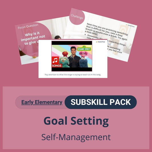 SEL Resource pack with social-emotional learning lessons and self-studies to help you teach Goal Setting in your classroom.