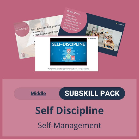 SEL Resource pack with social-emotional learning lessons and self-studies to help you teach Self-Discipline in your classroom as a part of the SEL curriculum.
