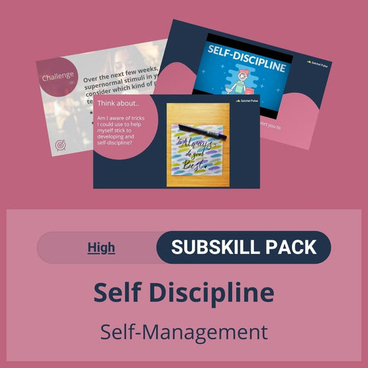 SEL Resource pack with social-emotional learning lessons and self-studies to help you teach Self-Discipline in your classroom as a part of the SEL curriculum.