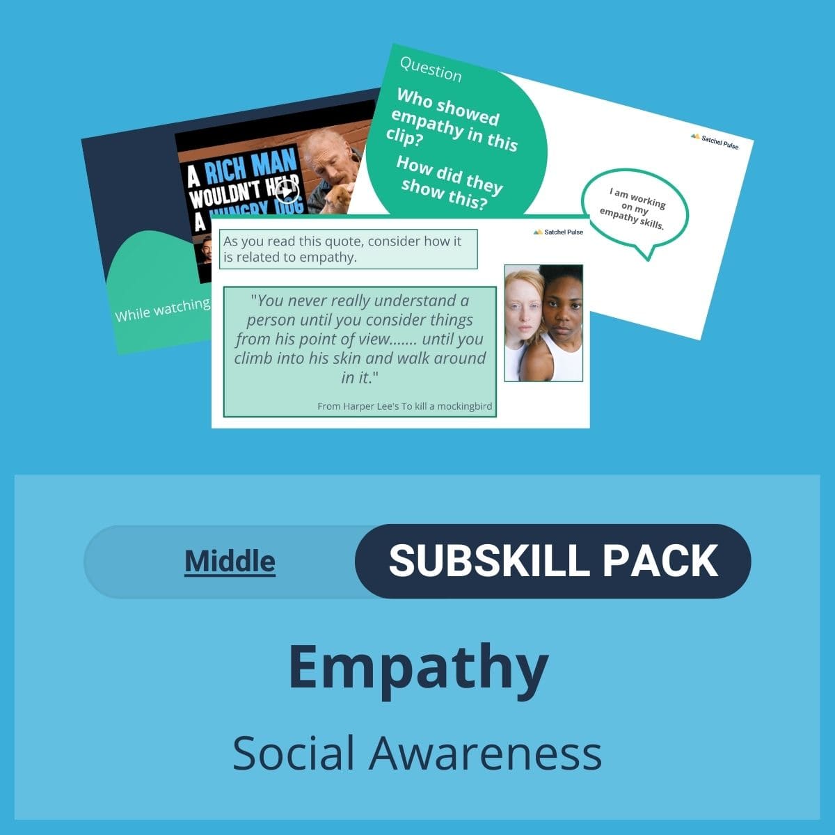 SEL Resource pack with social-emotional learning lessons and self-studies to help you teach Empathy in your classroom as a part of the SEL curriculum.