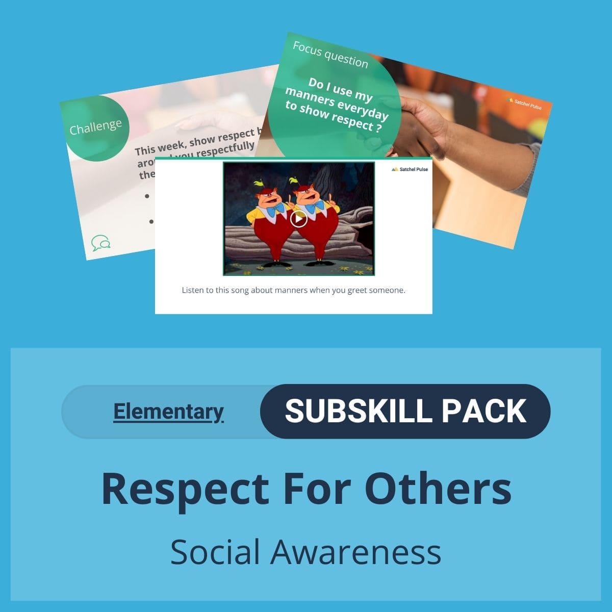SEL Resource pack with social-emotional learning lessons and self-studies to help you teach Respect For Others in your classroom as a part of the SEL curriculum.