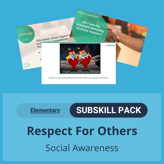 SEL Resource pack with social-emotional learning lessons and self-studies to help you teach Respect For Others in your classroom as a part of the SEL curriculum.