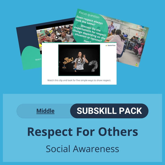 SEL Resource pack with social-emotional learning lessons and self-studies to help you teach Respect For Others in your classroom as a part of the SEL curriculum.