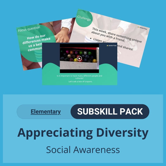 SEL Resource pack with social-emotional learning lessons and self-studies to help you teach Appreciating Diversity in your classroom as a part of the SEL curriculum.