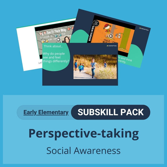 SEL Resource pack with social-emotional learning lessons and self-studies to help you teach Perspective-taking in your classroom as a part of the SEL curriculum.