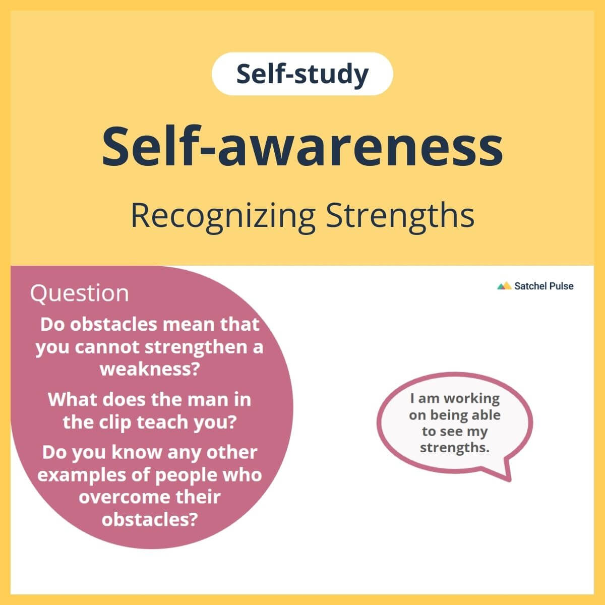SEL Self study Recognizing Strengths 3 Obstacles Can Become Strengt SEL Self study Recognizing Strengths 3 Obstacles Can Become Strengt