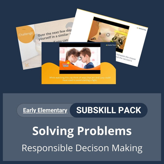 SEL Resource pack with social-emotional learning lessons and self-studies to help you teach Solving Problems in your classroom as a part of the SEL curriculum.
