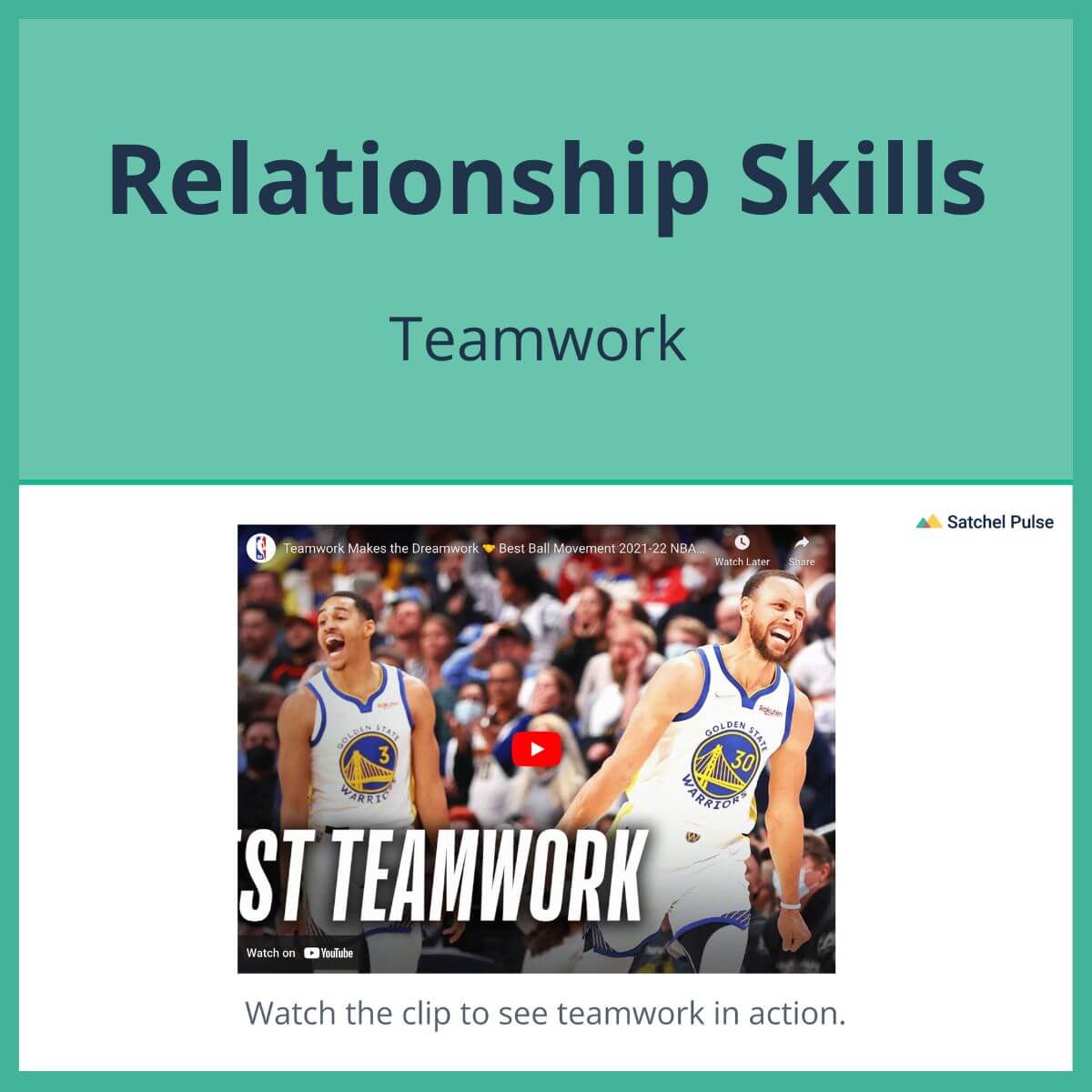 Teamwork 7:  Growth within a team - SEL Lesson