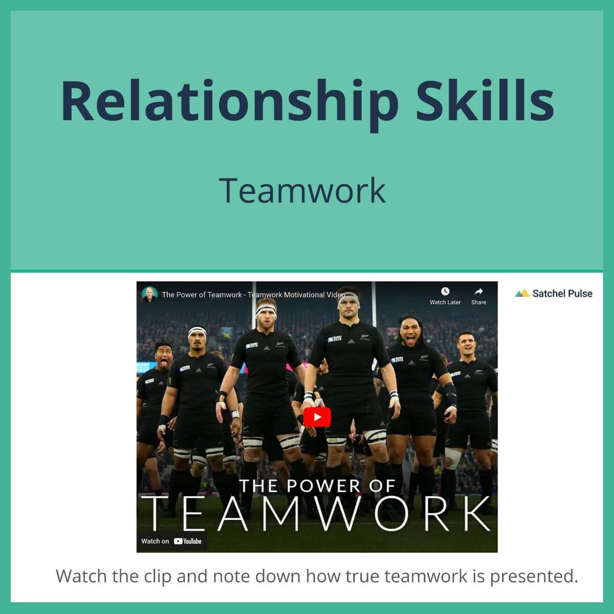 SEL Lesson focusing on Team Work to use in your classroom as one of your SEL activities for Relationship Skills