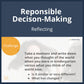 SEL Lesson focusing on Reflecting to use in your classroom as one of your SEL activities for Responsible Decision-Making