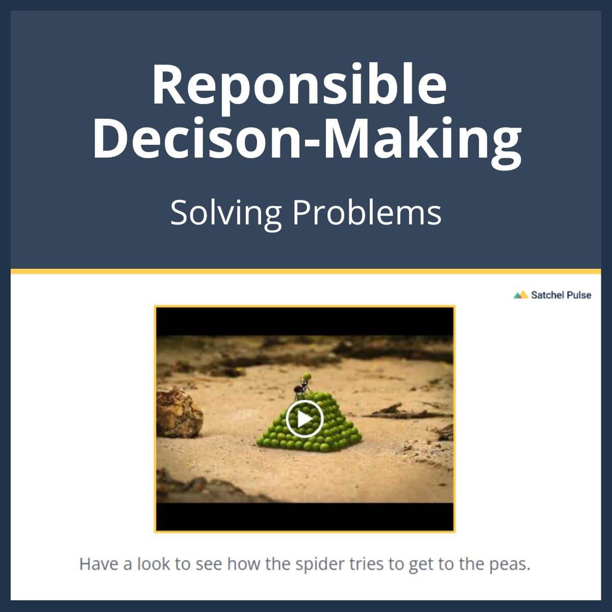 SEL Lesson focusing on Solving Problems to use in your classroom as one of your SEL activities for Responsible Decision-Making