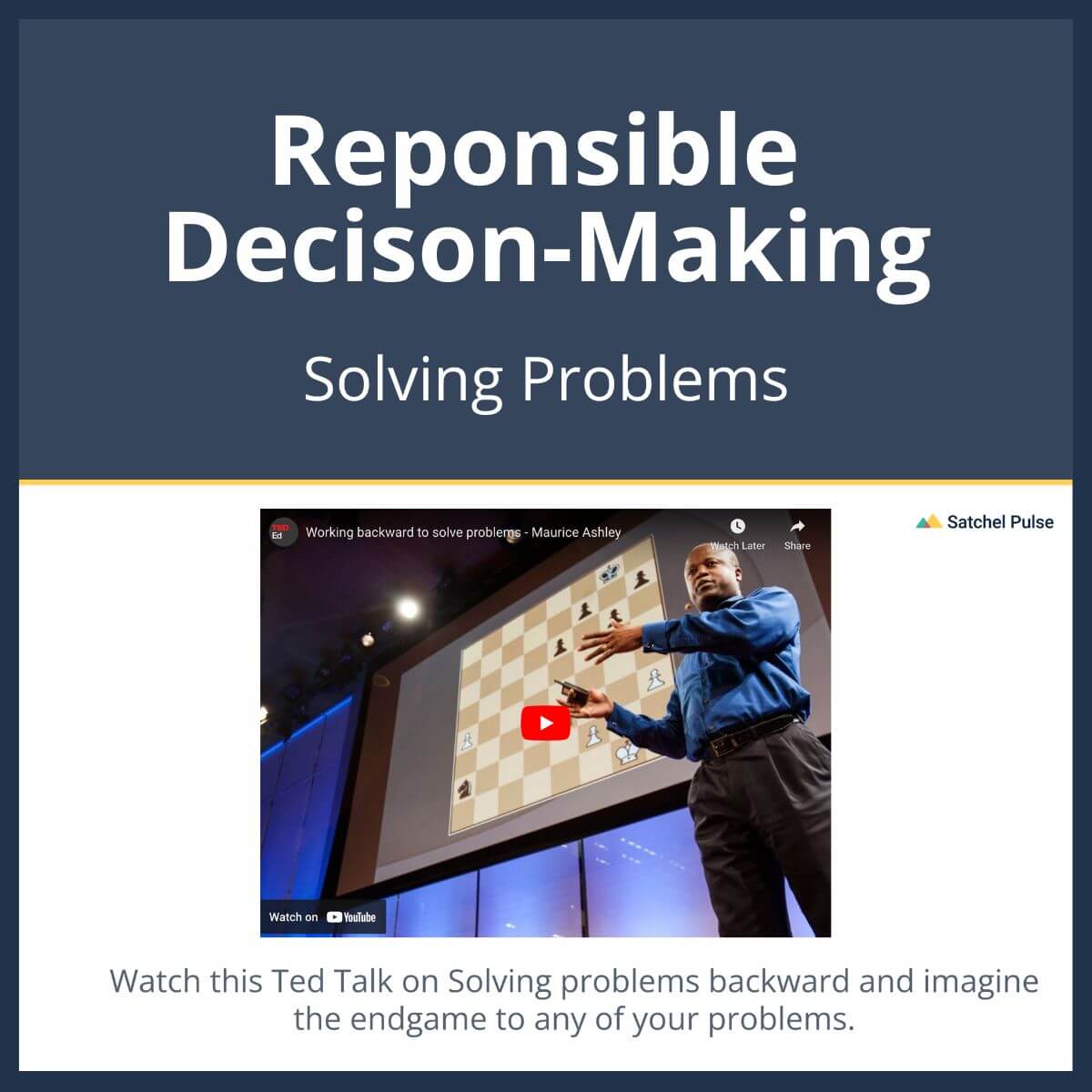 SEL Lesson focusing on Solving Problems to use in your classroom as one of your SEL activities for Responsible Decision-Making
