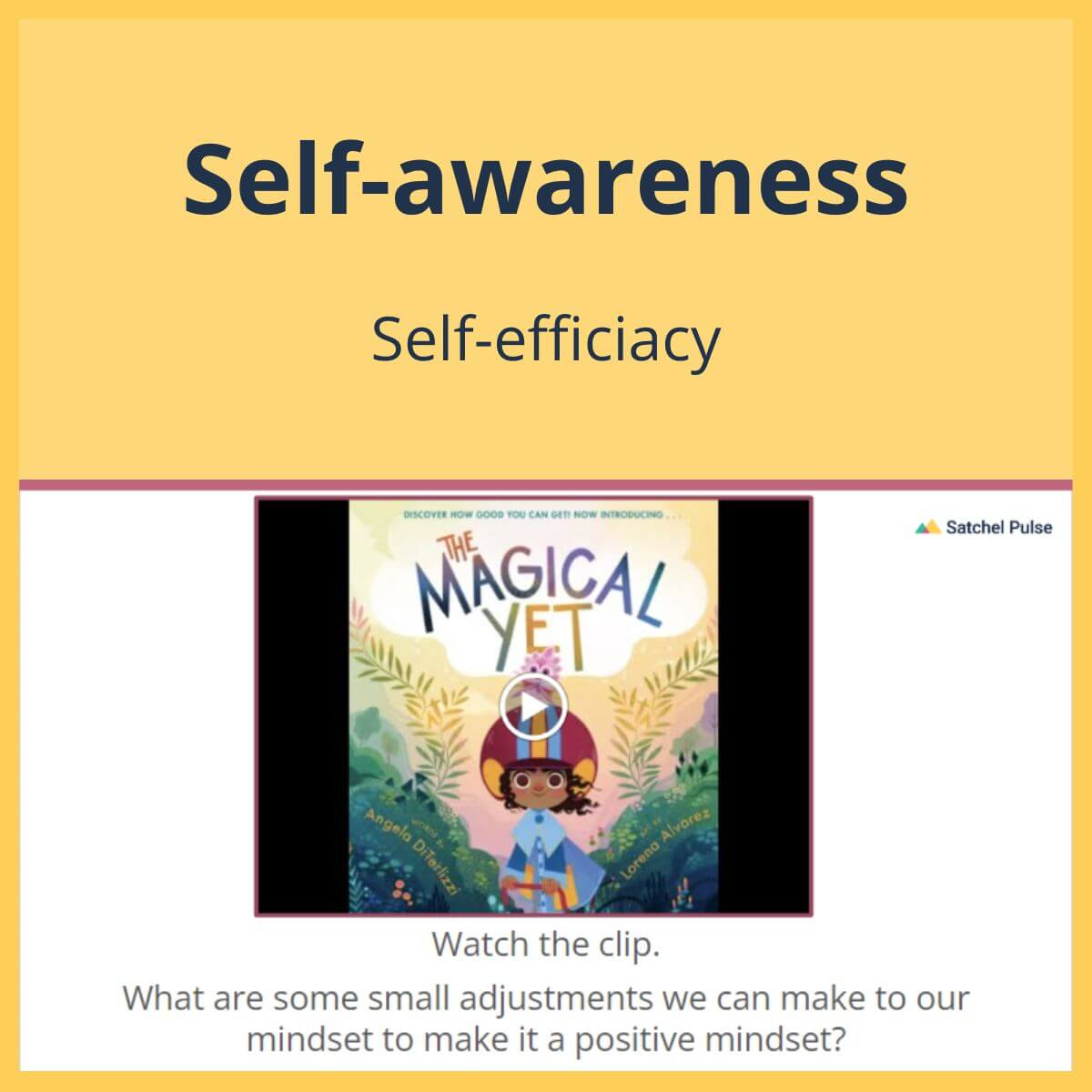 SEL Lesson focusing on Self-Efficacy to use in your classroom as one of your SEL activities for Self-Awareness