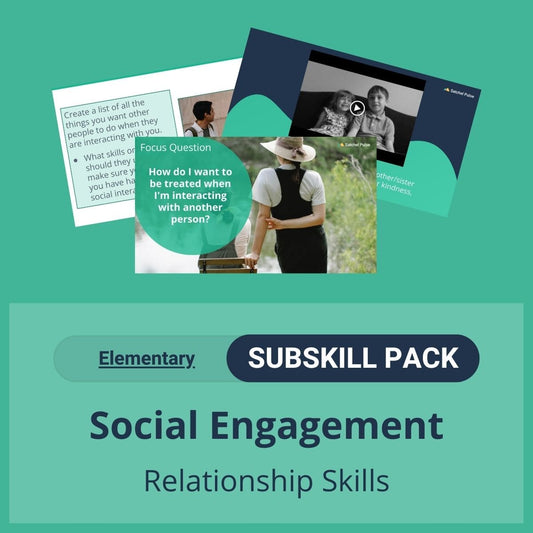 SEL Resource pack with social-emotional learning lessons and self-studies to help you teach Social Engagement in your classroom as a part of the SEL curriculum.