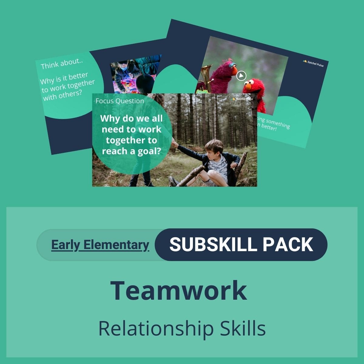 SEL Resource pack with social-emotional learning lessons and self-studies to help you teach Teamwork in your classroom as a part of the SEL curriculum.