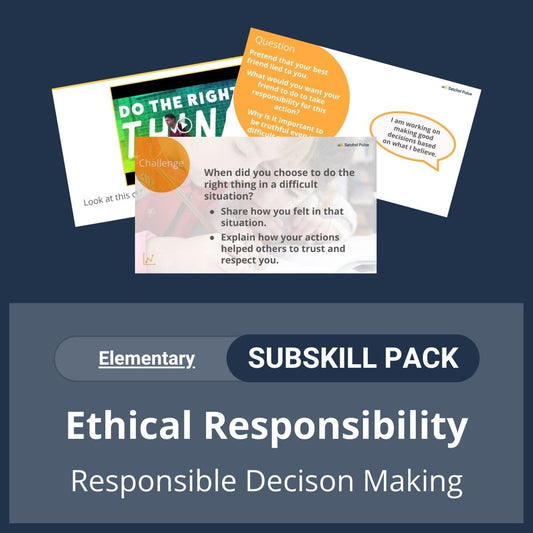 SEL Resource pack with social-emotional learning lessons and self-studies to help you teach Ethical Responsibility in your classroom as a part of the SEL curriculum.