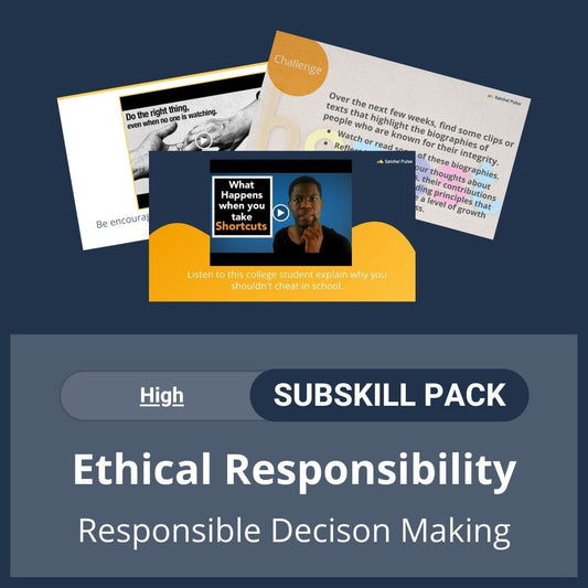 SEL Resource pack with social-emotional learning lessons and self-studies to help you teach Ethical Responsibility in your classroom as a part of the SEL curriculum.