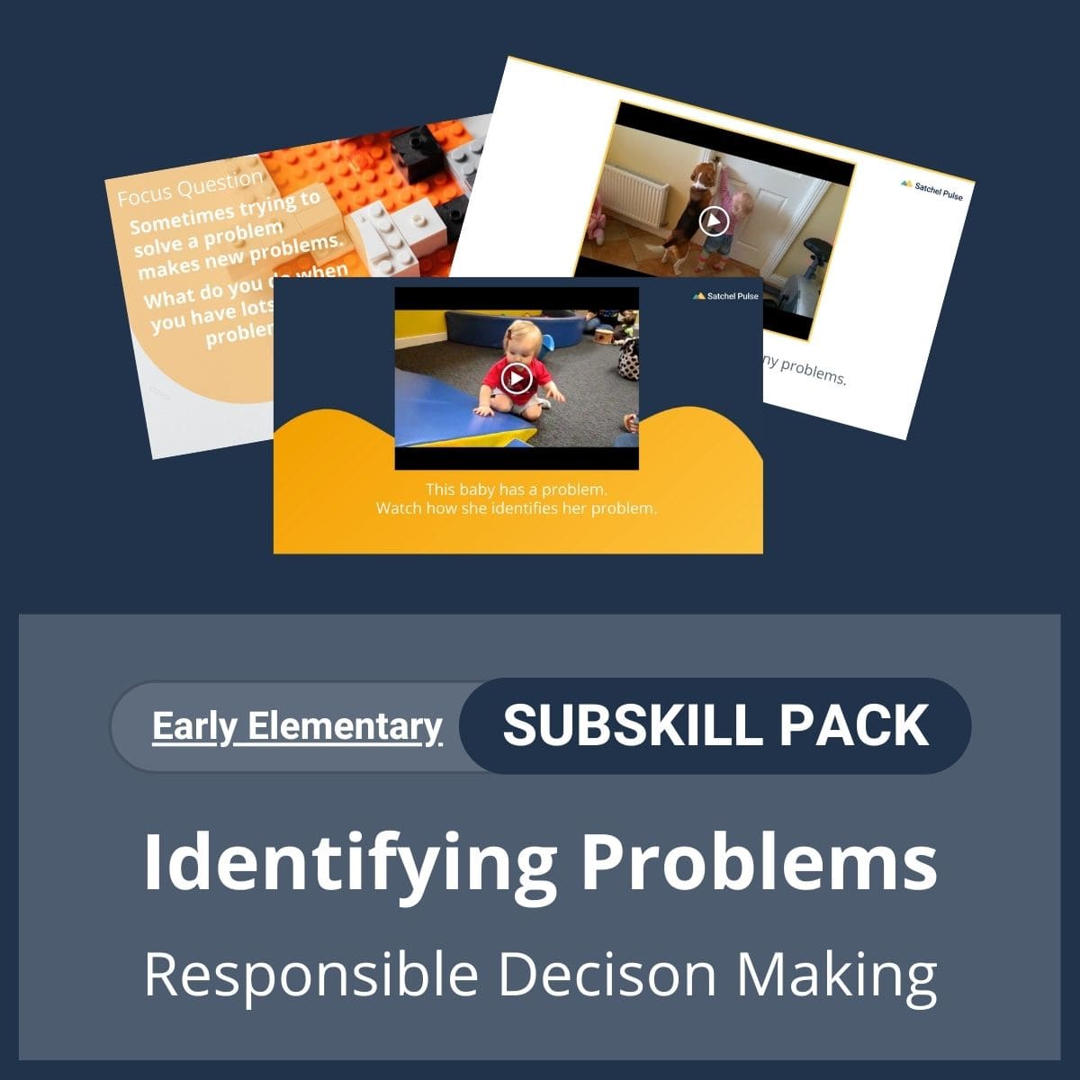 SEL Resource pack with social-emotional learning lessons and self-studies to help you teach Identifying Problems in your classroom as a part of the SEL curriculum.