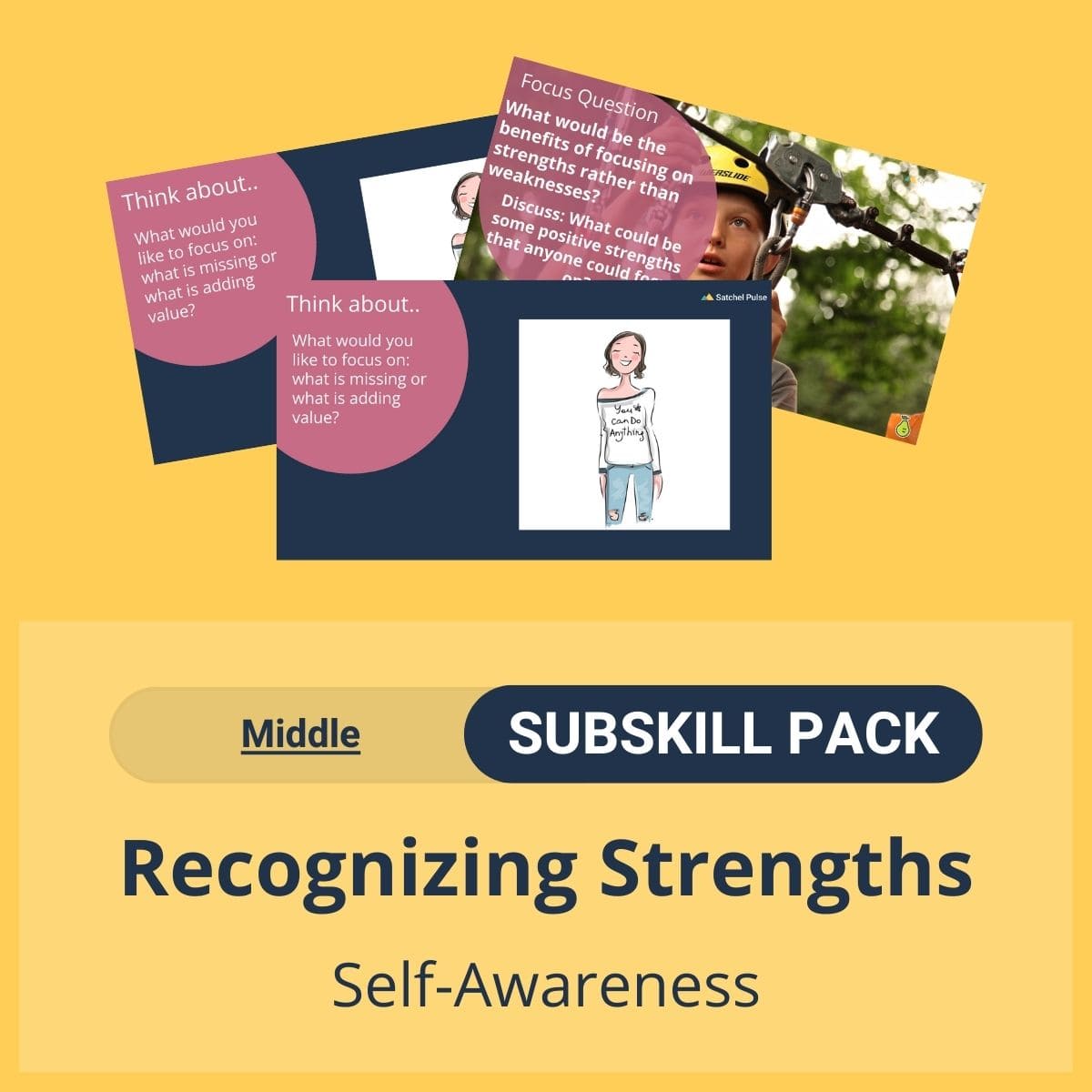 SEL Resource pack with social-emotional learning lessons and self-studies to help you teach Recognizing Strengths in your classroom as a part of the SEL curriculum.