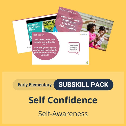 SEL Resource pack with social-emotional learning lessons and self-studies to help you teach Accurate Self Confidence in your classroom as a part of the SEL curriculum.
