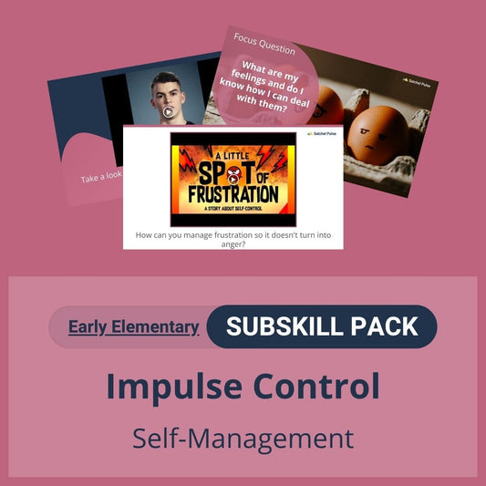 SEL Resource pack with social-emotional learning lessons and self-studies to help you teach Impulse Control in your classroom.