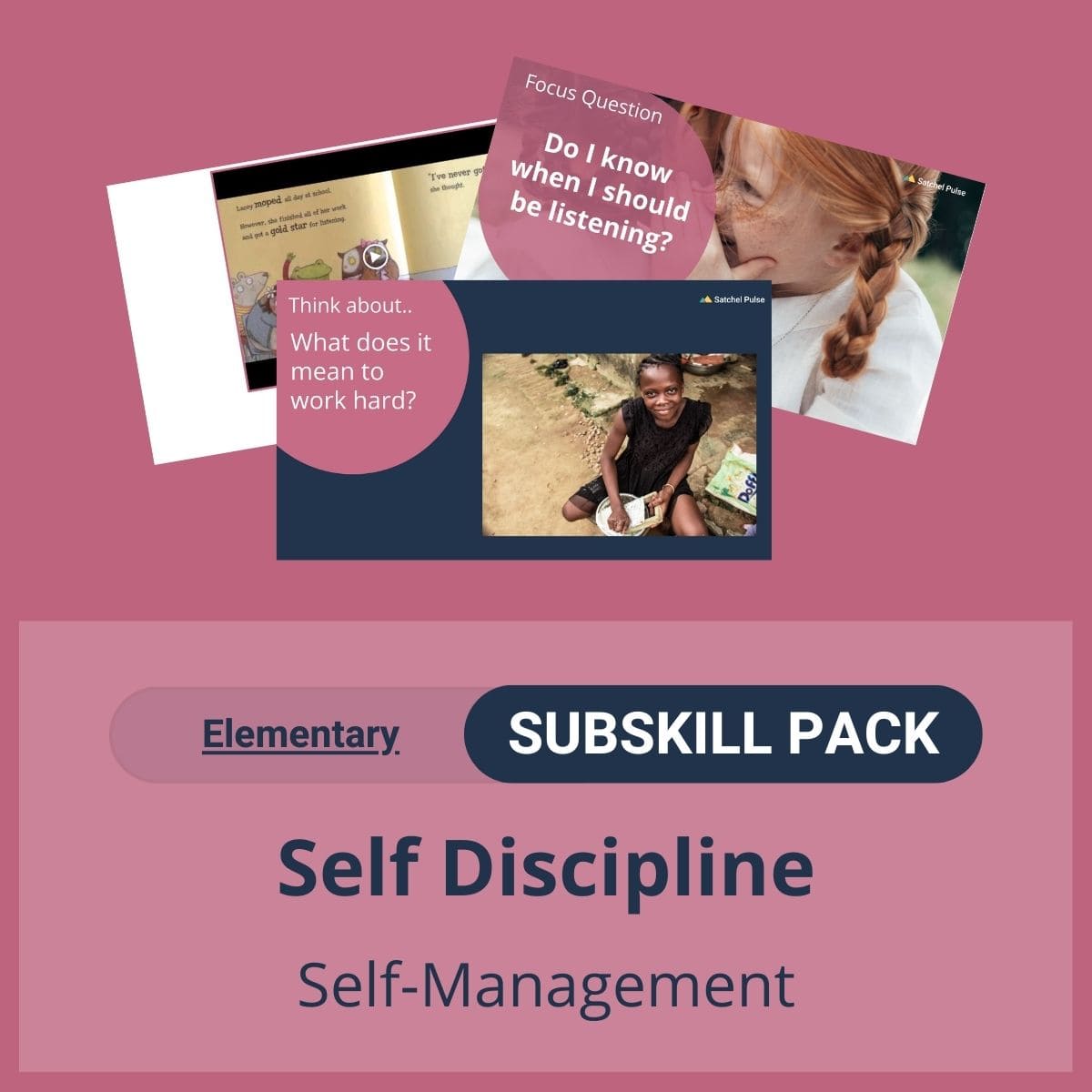 SEL Resource pack with social-emotional learning lessons and self-studies to help you teach Self-Discipline in your classroom as a part of the SEL curriculum.