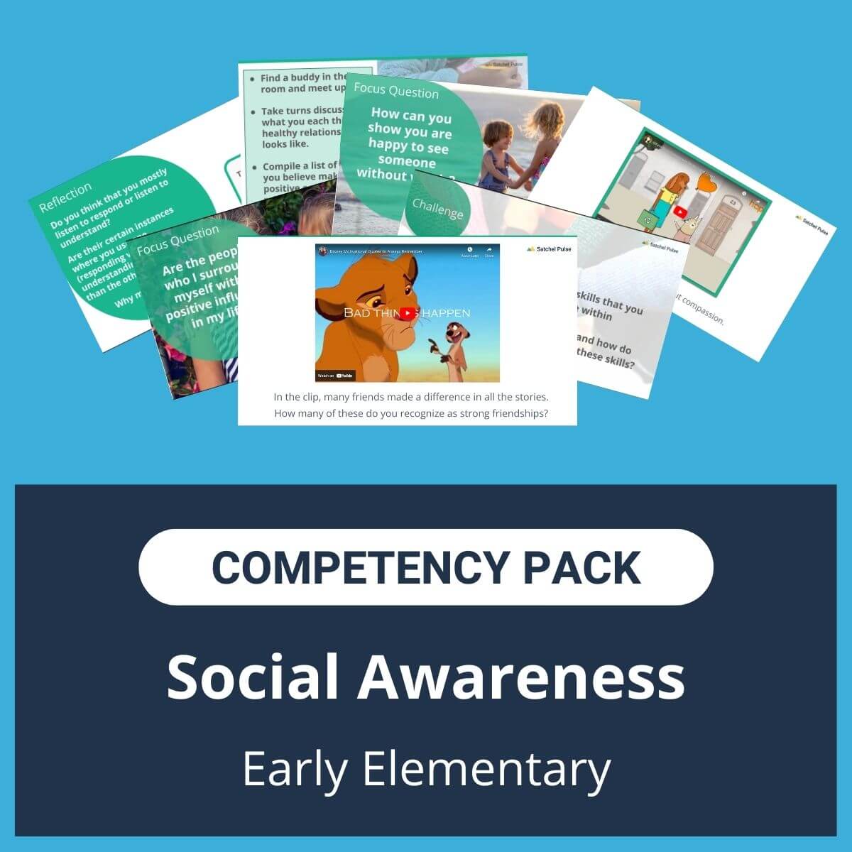This SEL Resource pack for "Social Awareness" competency includes a range of SEL activities such as SEL lessons and self-studies