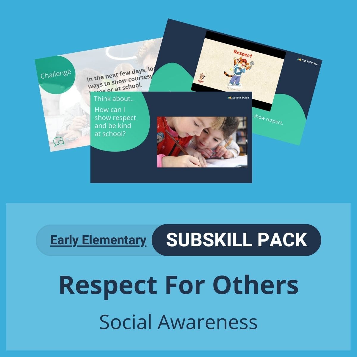 SEL Resource pack with social-emotional learning lessons and self-studies to help you teach Respect For Others in your classroom as a part of the SEL curriculum.